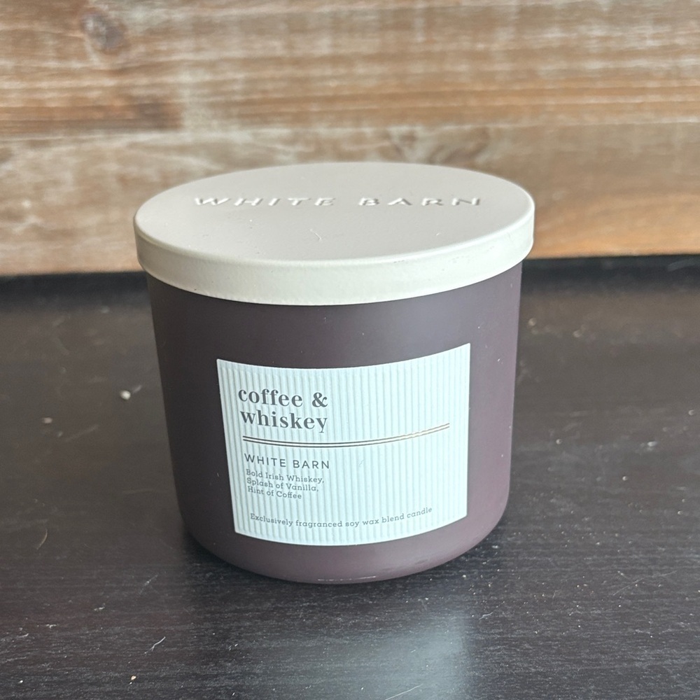 White Barn Coffee & Whiskey 3-Wick Candle 14.5 oz Never Burned